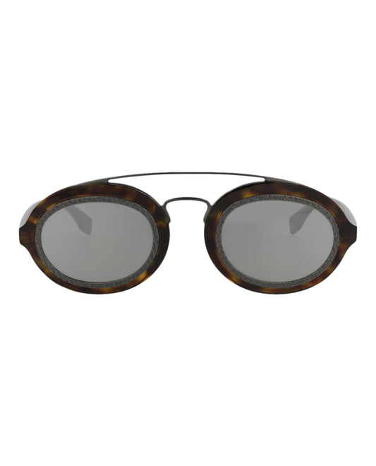 Fendi Womens Aviator Havana Havana Silver Fashion Designer Eyewear