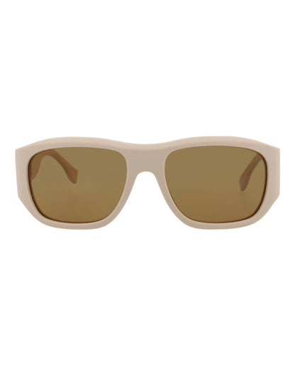 Fendi Mens Square/Rectangle Beige Beige Nicotine Fashion Designer Eyewear
