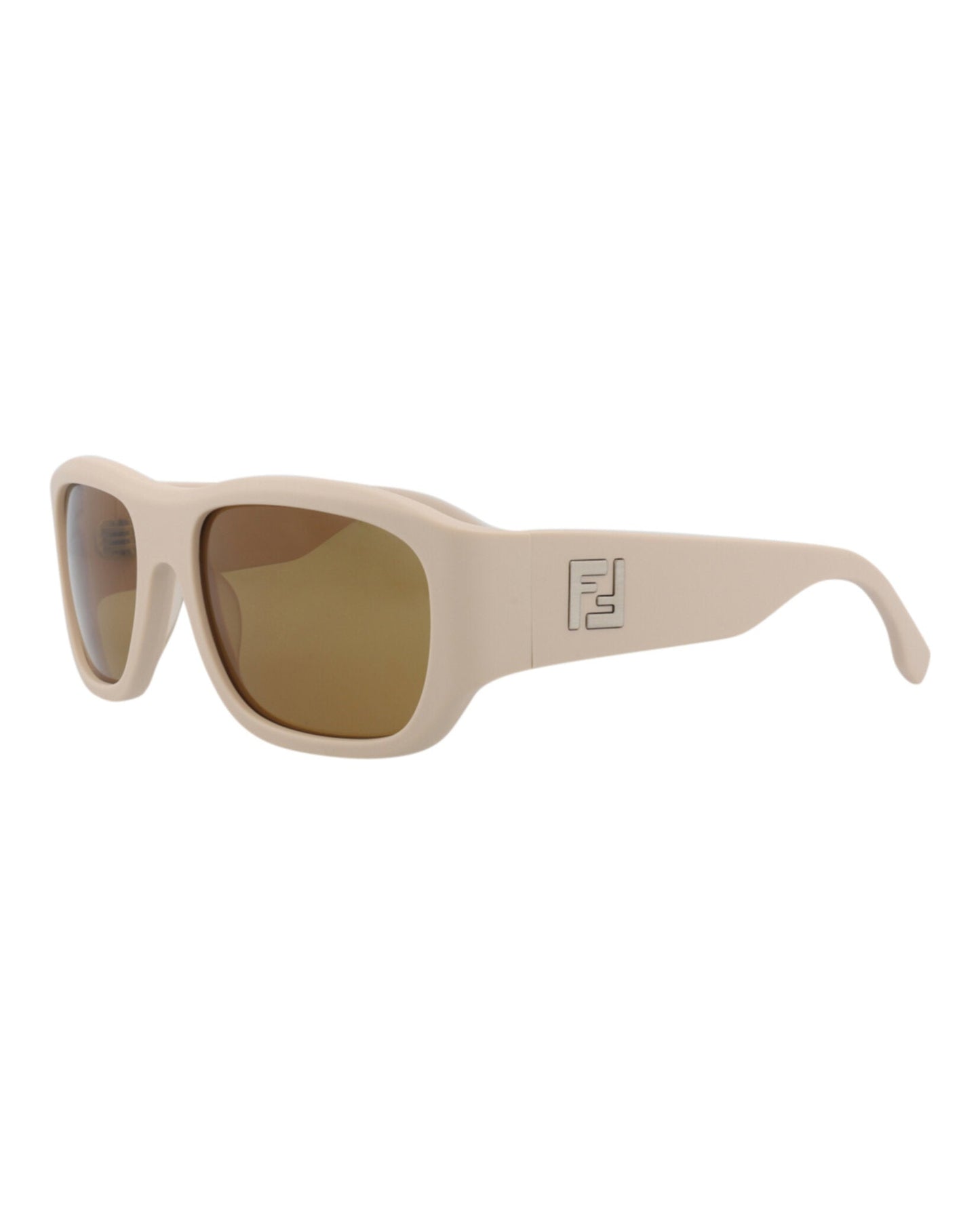 Fendi Mens Square/Rectangle Beige Beige Nicotine Fashion Designer Eyewear