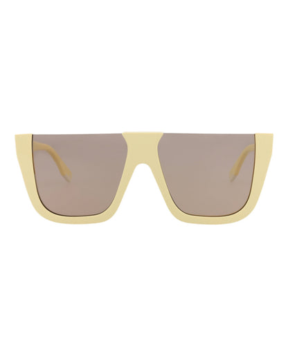 Fendi Womens Shield/Wrap Yellow Yellow Brown Fashion Designer Eyewear