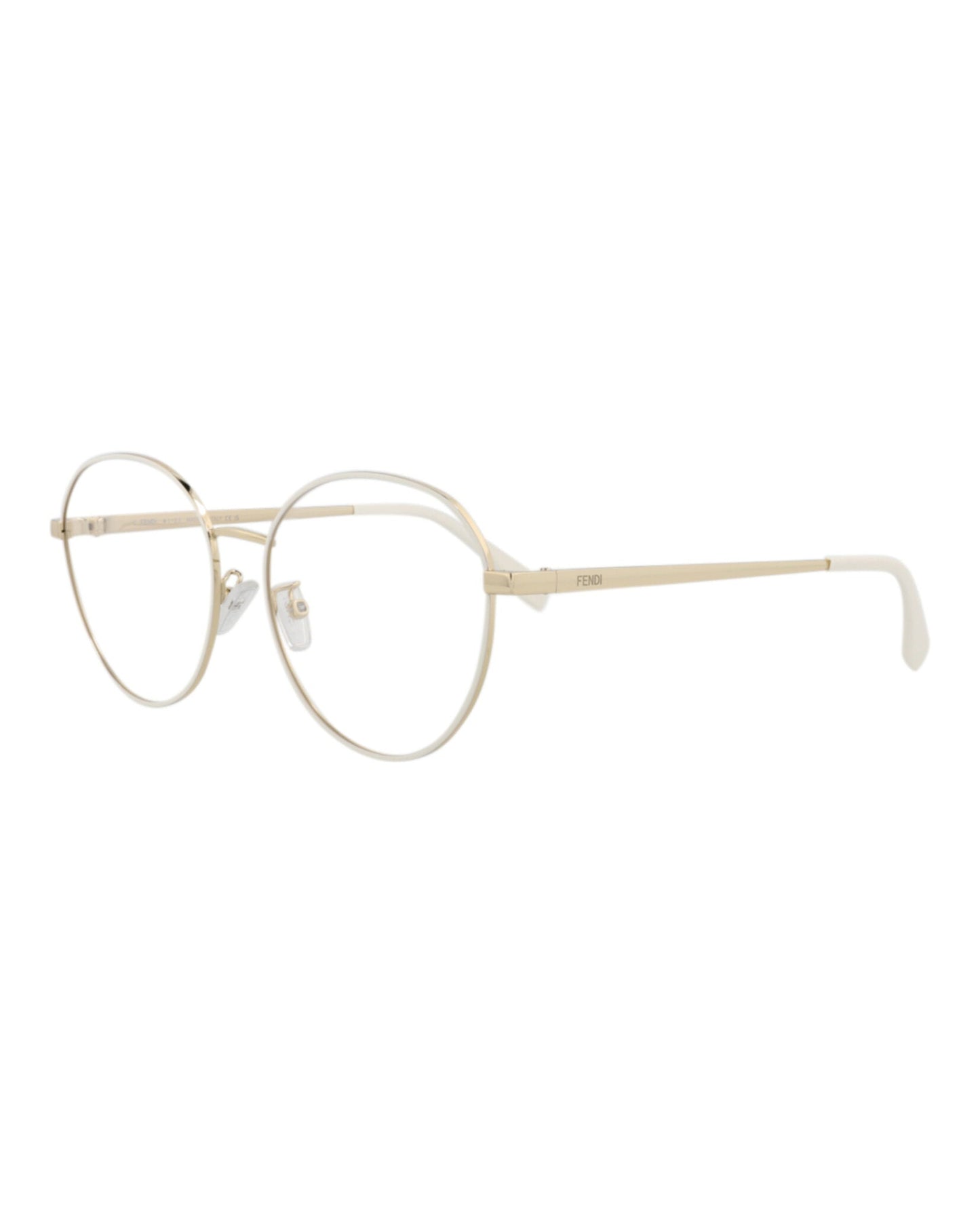 Fendi Womens Round/Oval Gold Gold Transparent Fashion Designer Eyewear