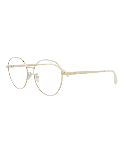 Fendi Womens Round/Oval Gold Gold Transparent Fashion Designer Eyewear