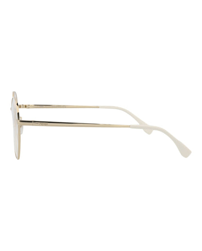 Fendi Womens Round/Oval Gold Gold Transparent Fashion Designer Eyewear