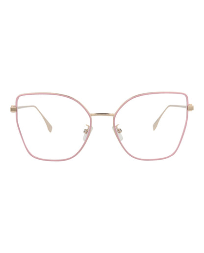 Fendi Womens Cat Eye Gold Gold Transparent Fashion Designer Eyewear