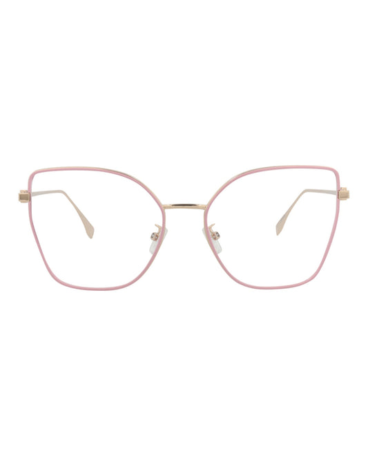 Fendi Womens Cat Eye Gold Gold Transparent Fashion Designer Eyewear