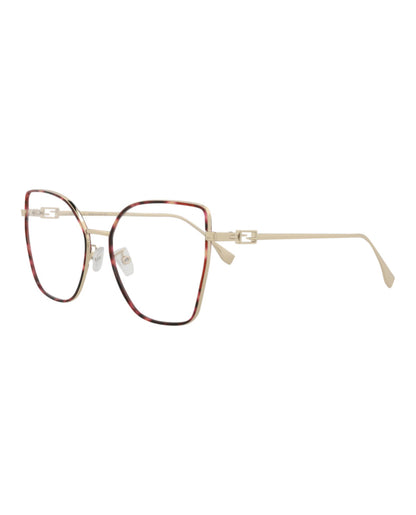 Fendi Womens Cat Eye Gold Gold Transparent Fashion Designer Eyewear