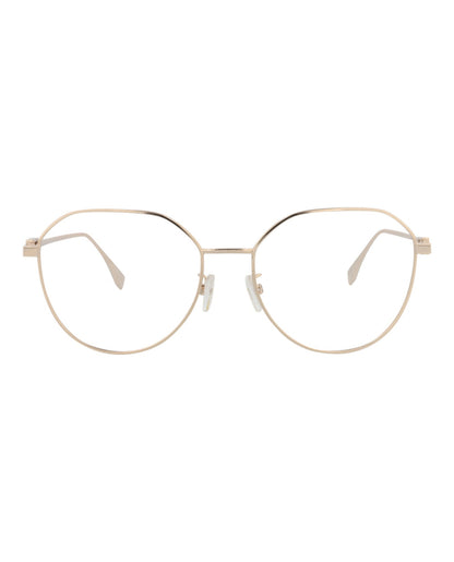 Fendi Womens Round/Oval Gold Gold Transparent Fashion Designer Eyewear
