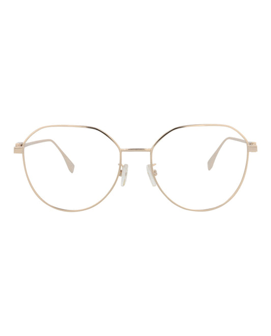 Fendi Womens Round/Oval Gold Gold Transparent Fashion Designer Eyewear