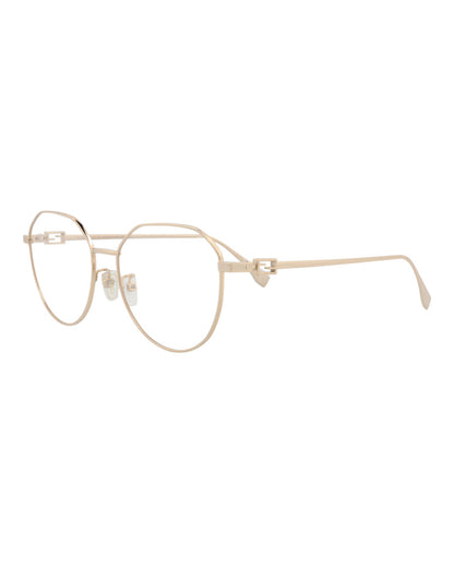 Fendi Womens Round/Oval Gold Gold Transparent Fashion Designer Eyewear