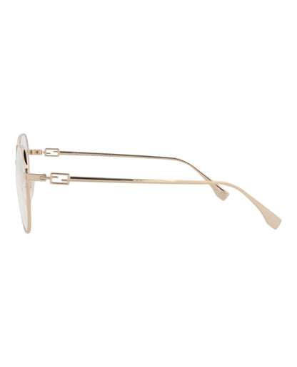 Fendi Womens Round/Oval Gold Gold Transparent Fashion Designer Eyewear