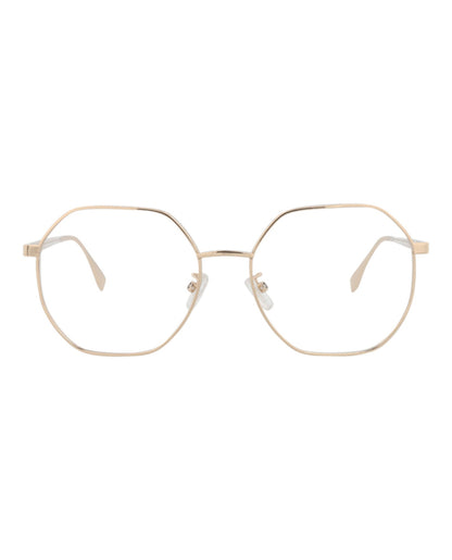 Fendi Womens Round/Oval Gold Gold Transparent Fashion Designer Eyewear