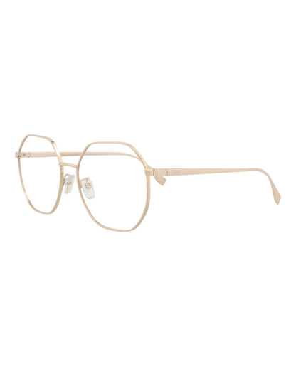 Fendi Womens Round/Oval Gold Gold Transparent Fashion Designer Eyewear