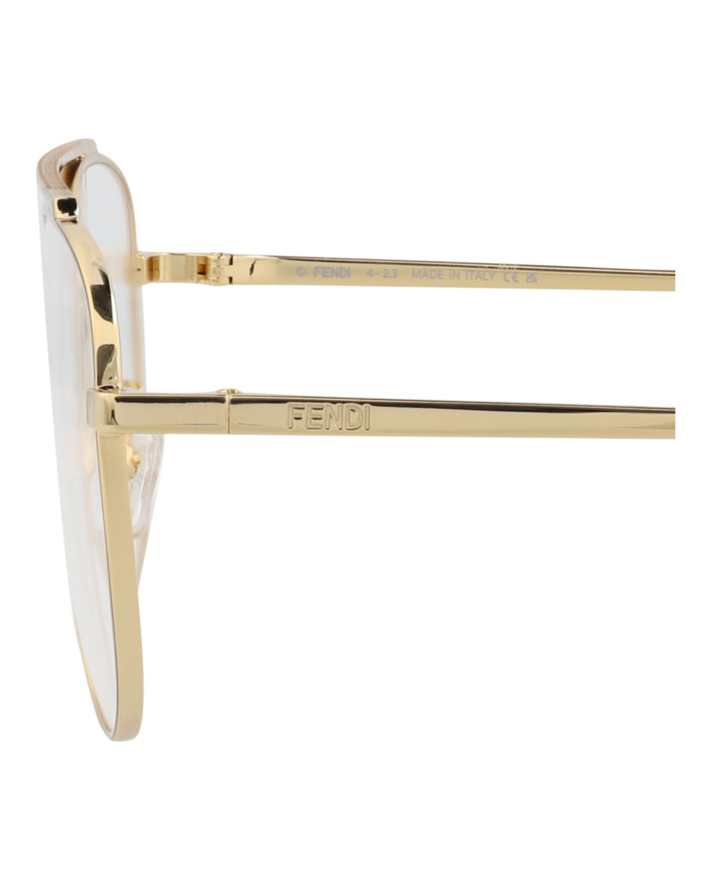 Fendi Mens Aviator Gold Gold Transparent Fashion Designer Eyewear