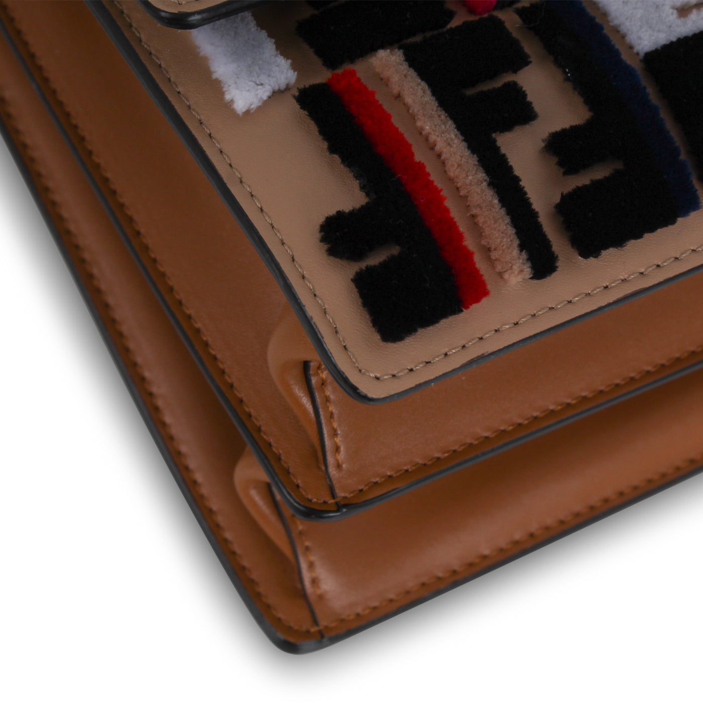 Fendi Kan I Leather Red Crossbody Red
