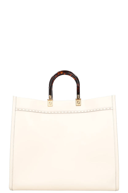 FENDI Sunshine Tote Large Leather Ivory