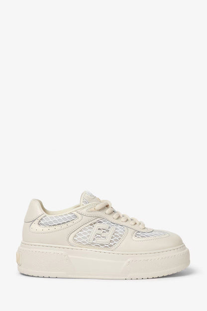 Fendi Match Leather And Mesh Platform Low-Tops