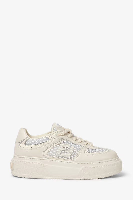 Fendi Match Leather And Mesh Platform Low-Tops