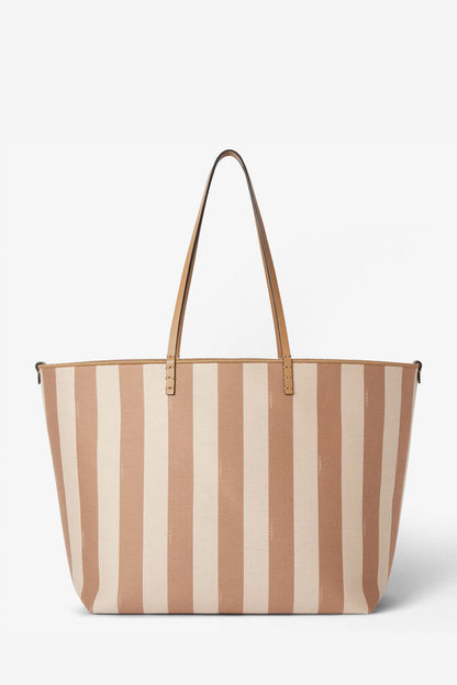 Roll Large Striped Pequin And Fendi Optical Jacquard Fabric Shopper