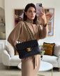 Chanel Black Maxi Mademoiselle Single Flap Bag in Lambskin with 24K Gold Hardware