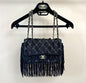 Chanel 2014 Paris Dallas Fringe Flap Bag Studded Metallic Suede