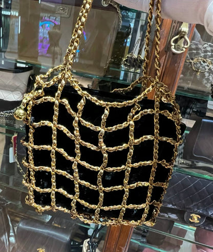 Chanel Timeless Satin Black Clutch