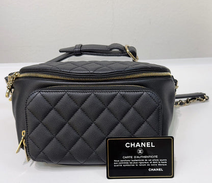 Chanel Quilted Caviar Leather Black Handbag