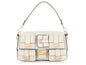 Fendi White Calfskin Multipocket Baguette