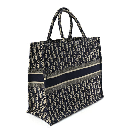 Christian Dior Oblique Large Book Tote Blue Multicolor