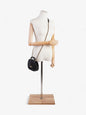 Chanel Reverse Chevron Round Top Handle Black Leather