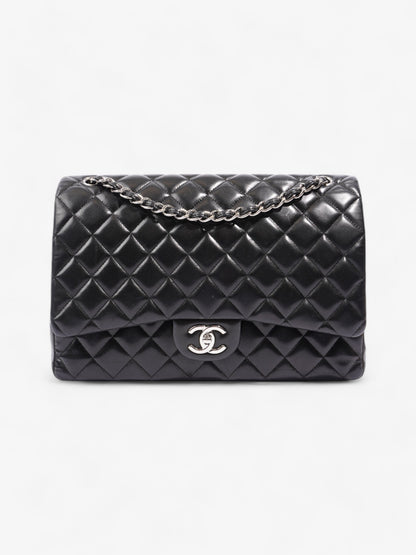 Chanel Classic Double Flap Black Lambskin Leather Maxi