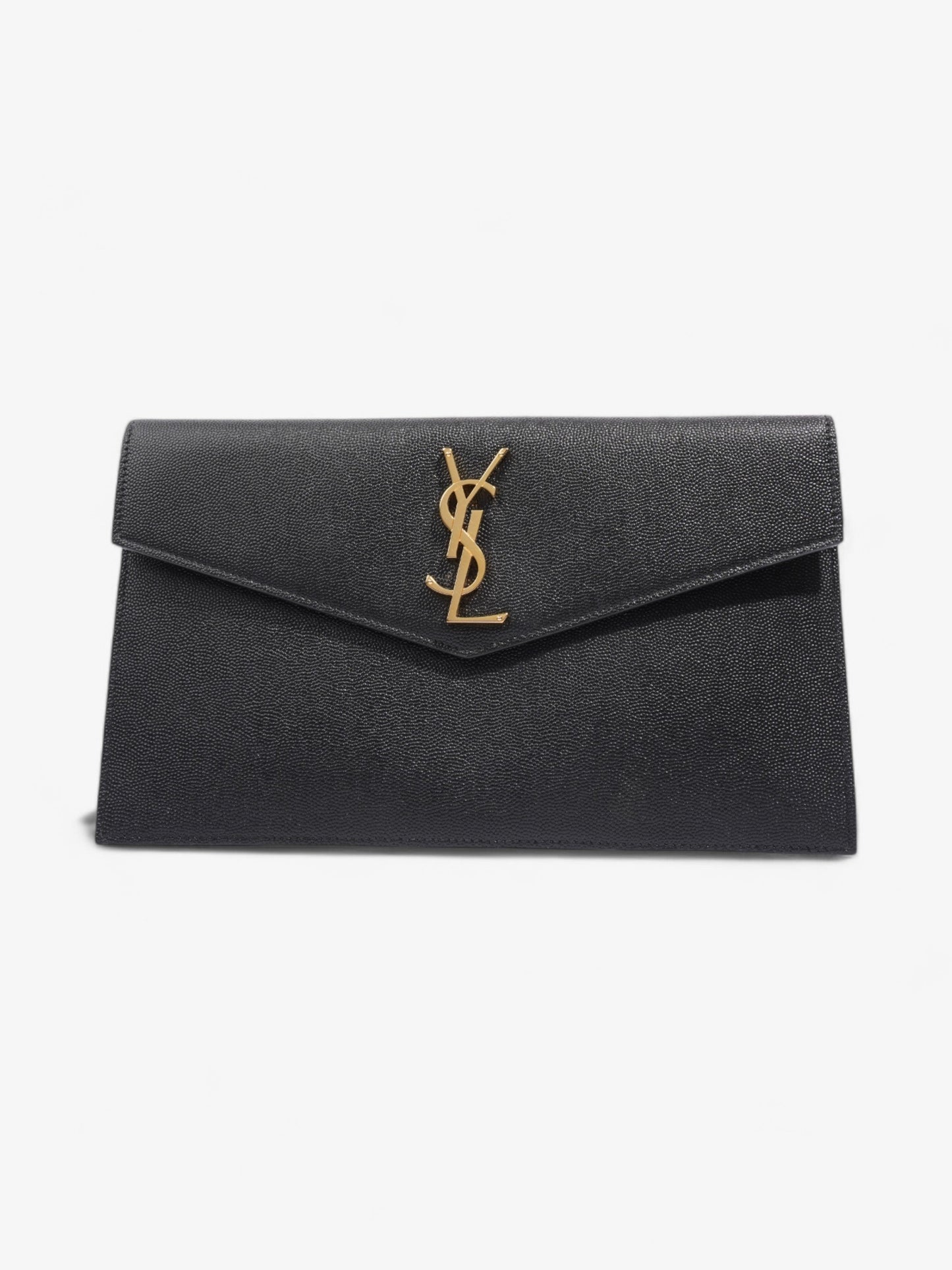 Saint Laurent Uptown Leather Black Clutch Style 2