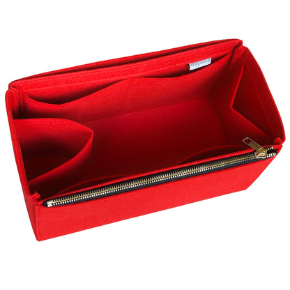 Organizer for [Mon Tresor, Fendi] Bag Insert (Felt, Long Zip and Open Compartment)