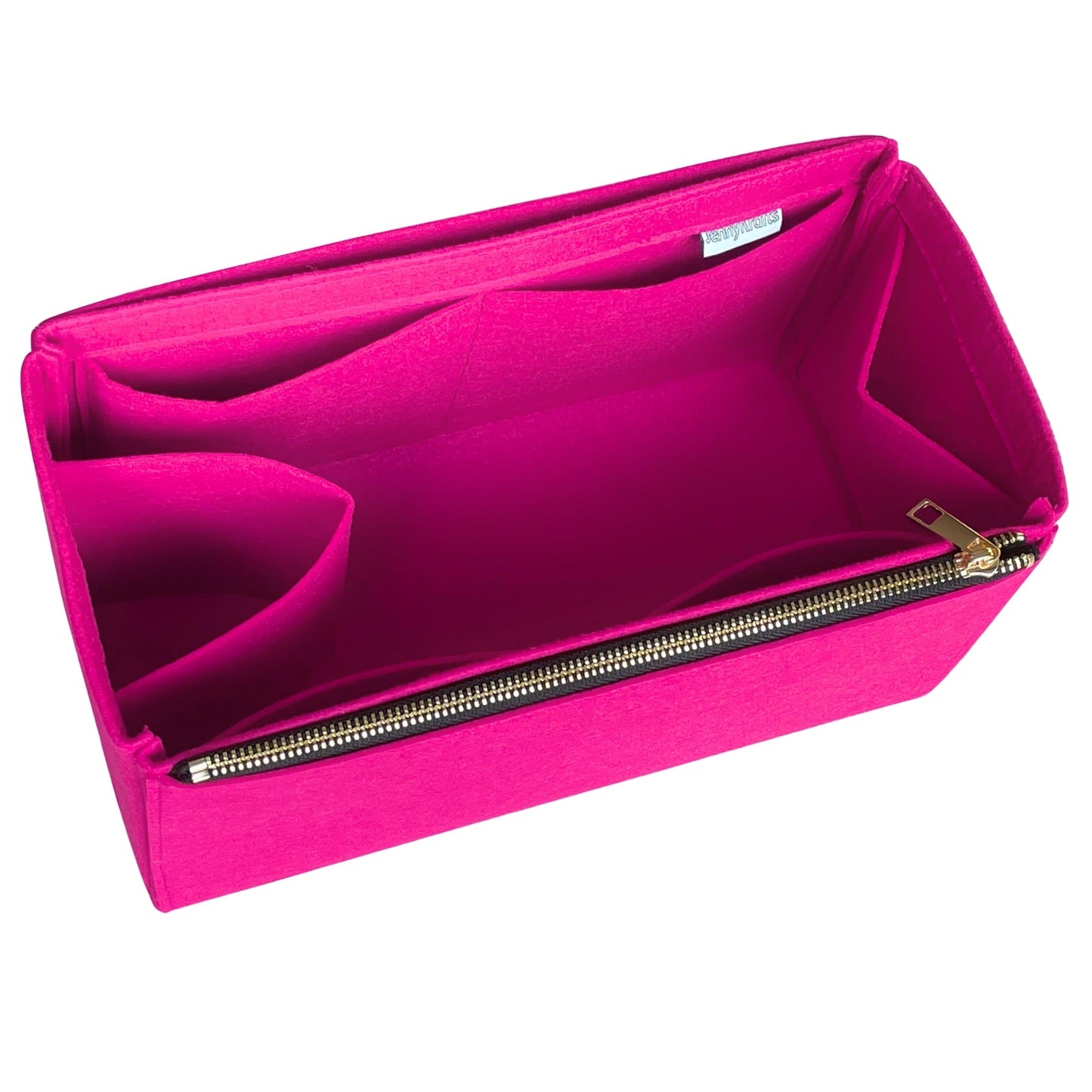 Organizer for [Mon Tresor, Fendi] Bag Insert (Felt, Long Zip and Open Compartment)