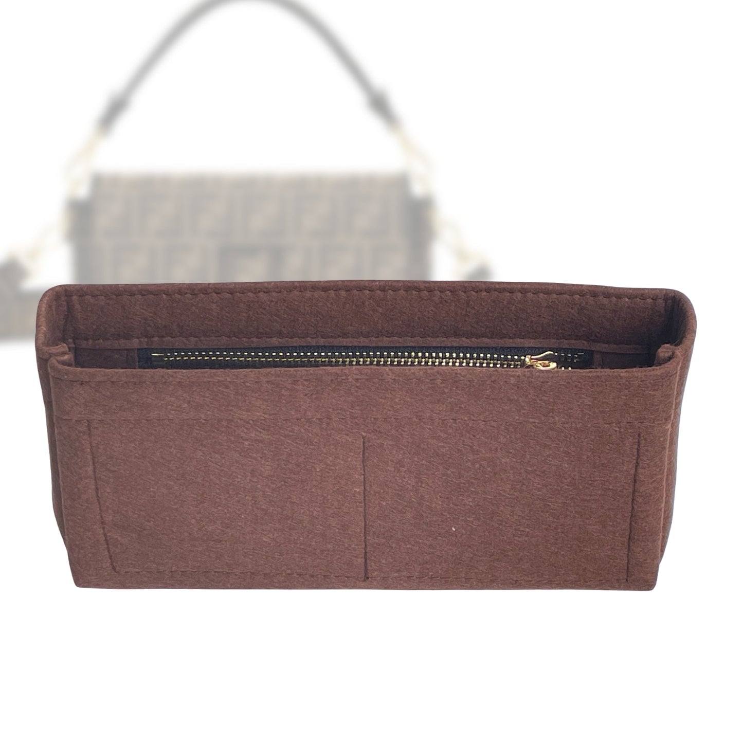 Organizer for [Baguette 1997, Fendi] Bag Insert (Felt, Slim with Zip Pocket)