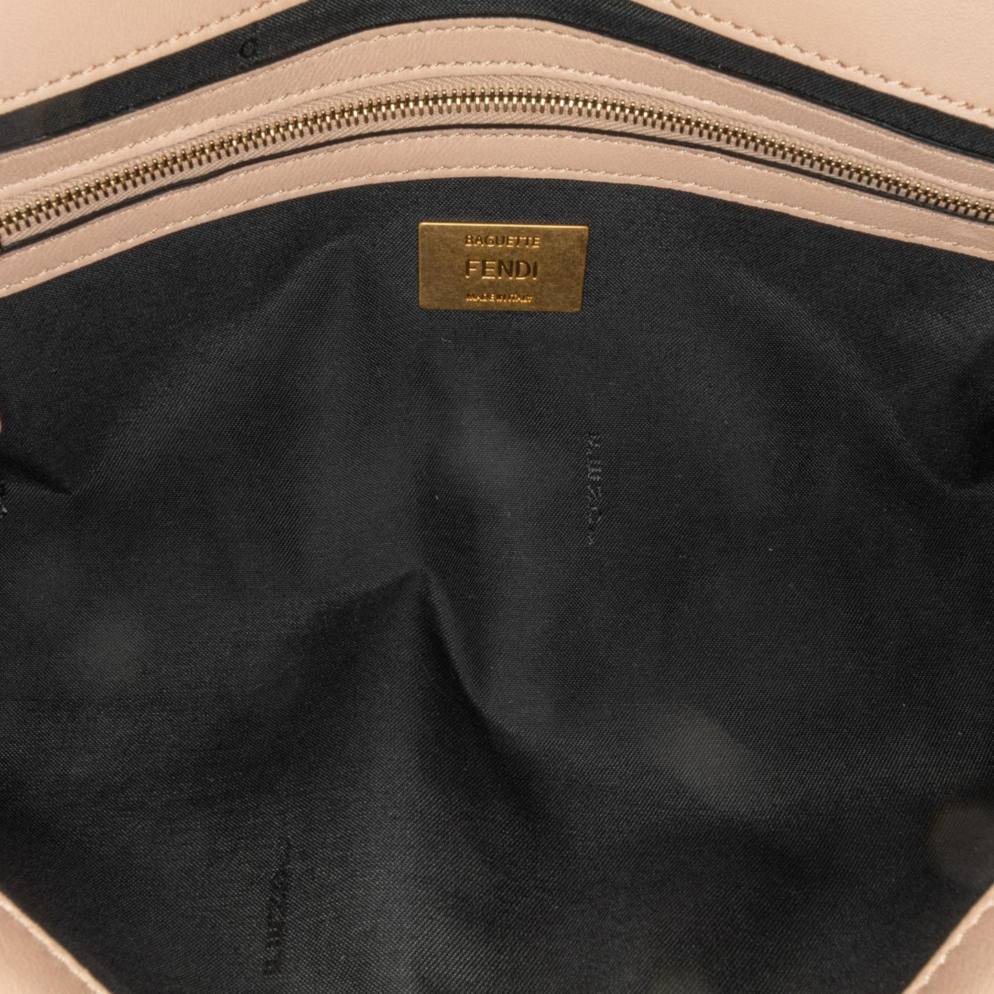 Fendi Bicolor Leather Chain Midi Baguette Shg-Aznvmi
