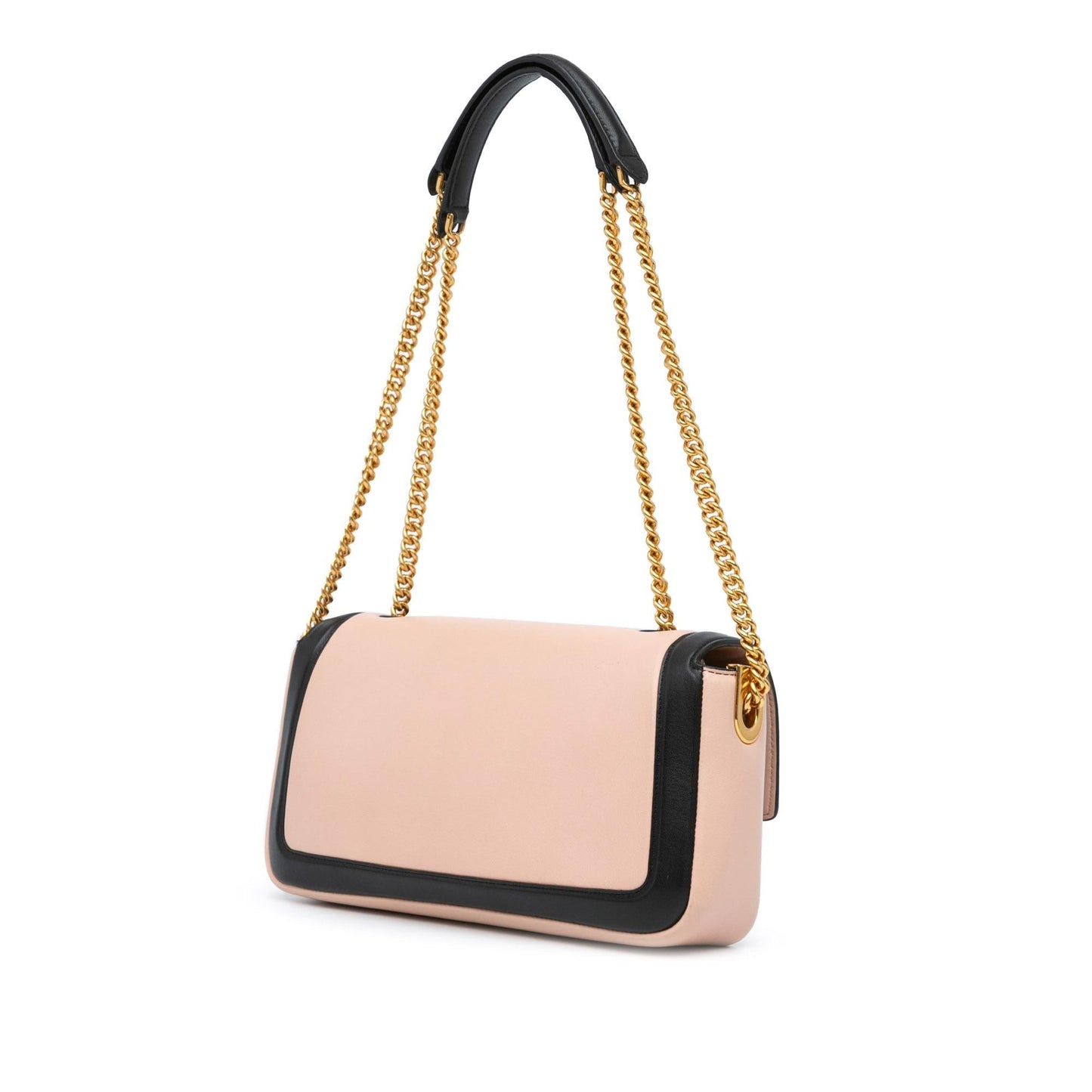 Fendi Bicolor Leather Chain Midi Baguette Shg-Aznvmi