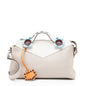 Fendi Calfskin Flowerland Studded By The Way Medium Boston Bag (SHF-23632)