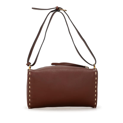 Fendi Calfskin Selleria Triangle Shoulder Bag Shg-Tj7Aa7