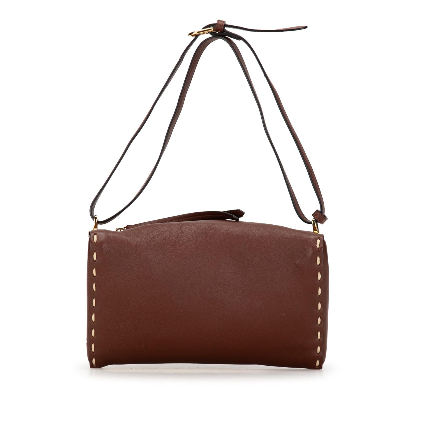 Fendi Calfskin Selleria Triangle Shoulder Bag Shg-Tj7Aa7