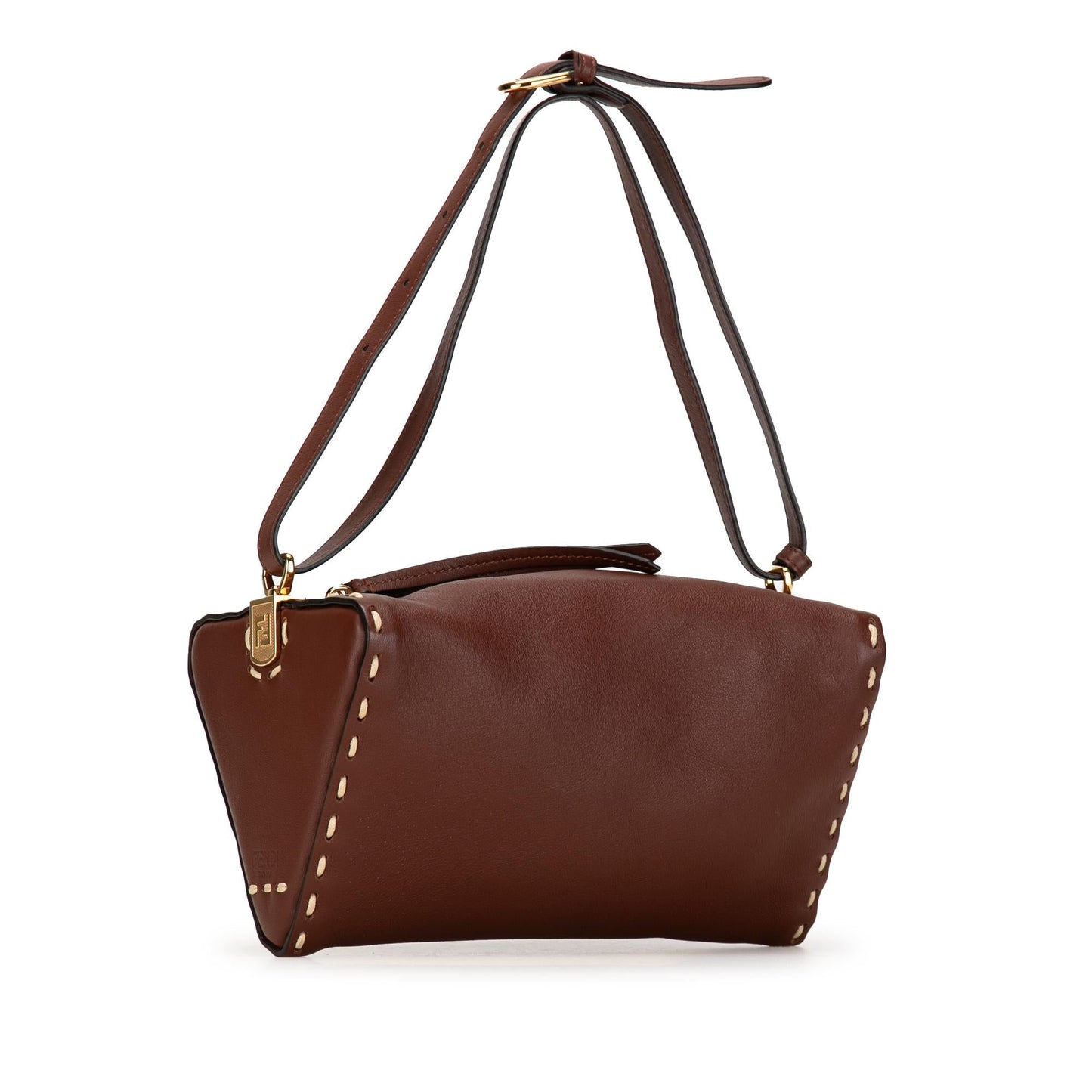 Fendi Calfskin Selleria Triangle Shoulder Bag Shg-Tj7Aa7