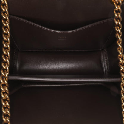Fendi Calfskin Vitello King Nubuck Pequin Karligraphy Pocket Shoulder Bag