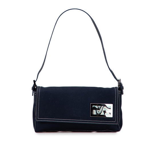 Fendi Canvas FF Marble Baguette Shoulder Bag