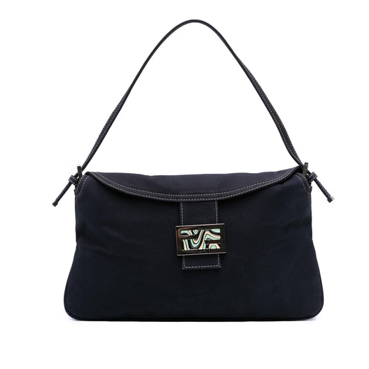 Fendi Canvas FF Marble Double Flap Shoulder Bag