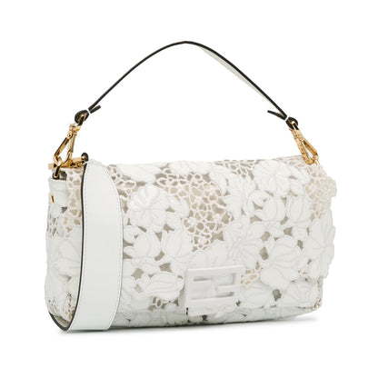 Fendi Embroidered Lace Baguette Satchel (SHG-iD9Gxu)