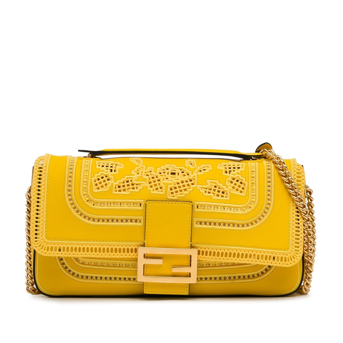 Fendi Embroidered Lace Chain Baguette (SHG-4HTojz)