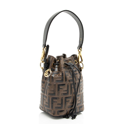Fendi FF Embossed Calfskin Mon Tresor Mini Bucket Bag - FINAL SALE (SHF-kHTP1s)