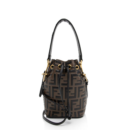 Fendi FF Embossed Calfskin Mon Tresor Mini Bucket Bag (SHF-ci9vp1)
