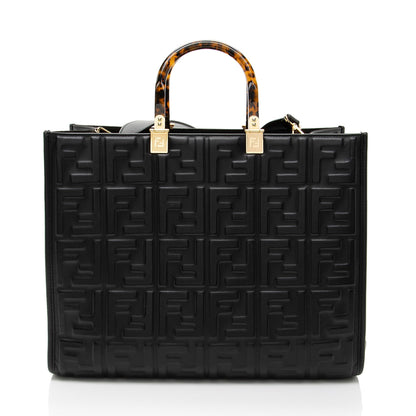 Fendi FF Embossed Calfskin Sunshine Medium Shopper Tote