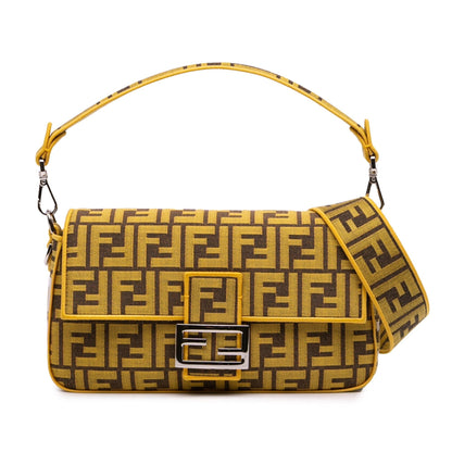 Fendi Baguette Canvas Red Shoulder Bag Style 50