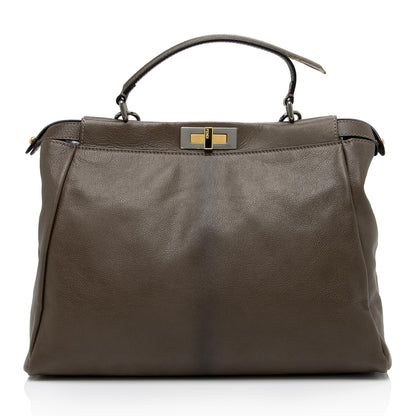 Fendi Goatskin Peekaboo Large Satchel - FINAL SALE (SHF-EF9skv)